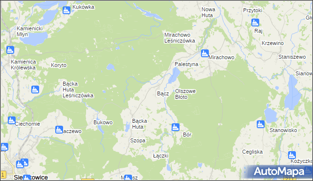 mapa Bącz, Bącz na mapie Targeo