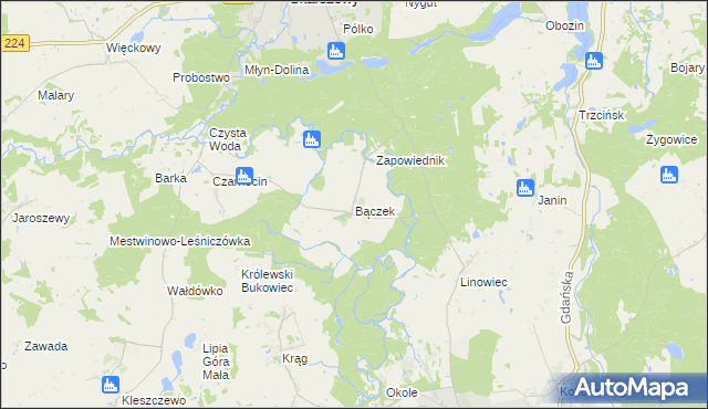 mapa Bączek, Bączek na mapie Targeo