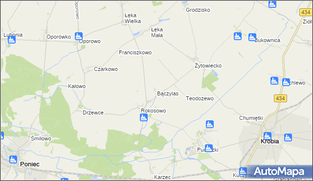 mapa Bączylas, Bączylas na mapie Targeo