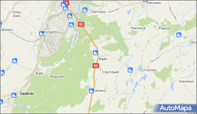 mapa Bądki gmina Gardeja, Bądki gmina Gardeja na mapie Targeo