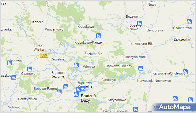 mapa Bądkowo-Podlasie, Bądkowo-Podlasie na mapie Targeo