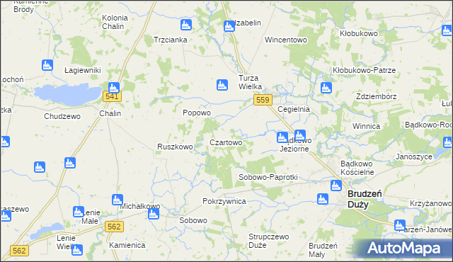 mapa Bądkowo-Rumunki, Bądkowo-Rumunki na mapie Targeo