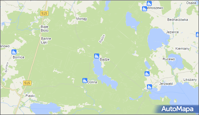 mapa Bądze gmina Stary Dzierzgoń, Bądze gmina Stary Dzierzgoń na mapie Targeo