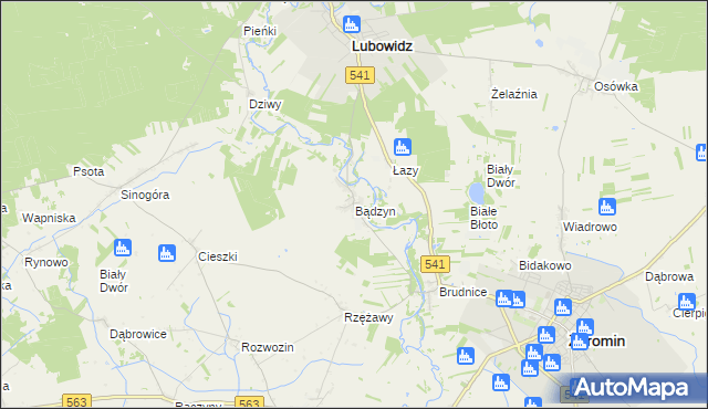 mapa Bądzyn, Bądzyn na mapie Targeo