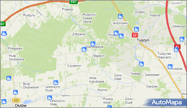 mapa Bądzyń, Bądzyń na mapie Targeo