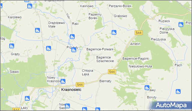 mapa Bagienice Szlacheckie, Bagienice Szlacheckie na mapie Targeo