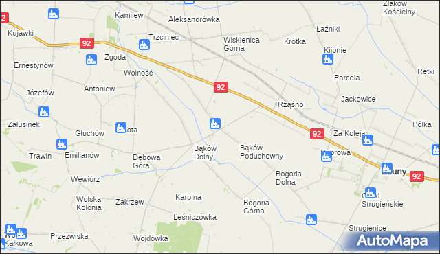 mapa Bąków Górny, Bąków Górny na mapie Targeo