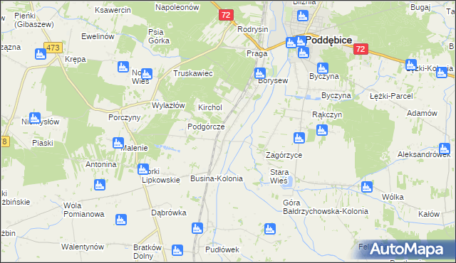 mapa Bałdrzychów, Bałdrzychów na mapie Targeo