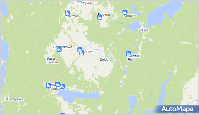 mapa Bałdy, Bałdy na mapie Targeo