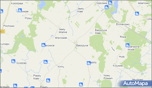 mapa Bałoszyce, Bałoszyce na mapie Targeo