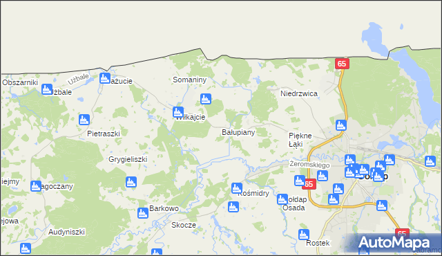 mapa Bałupiany, Bałupiany na mapie Targeo