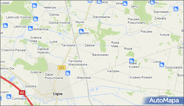 mapa Baranowiec, Baranowiec na mapie Targeo