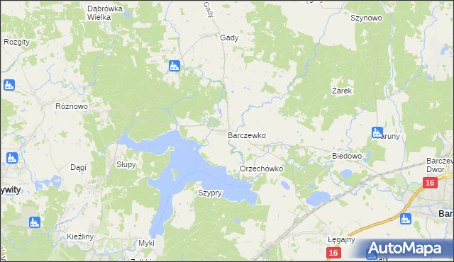 mapa Barczewko, Barczewko na mapie Targeo