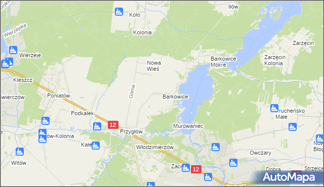 mapa Barkowice, Barkowice na mapie Targeo