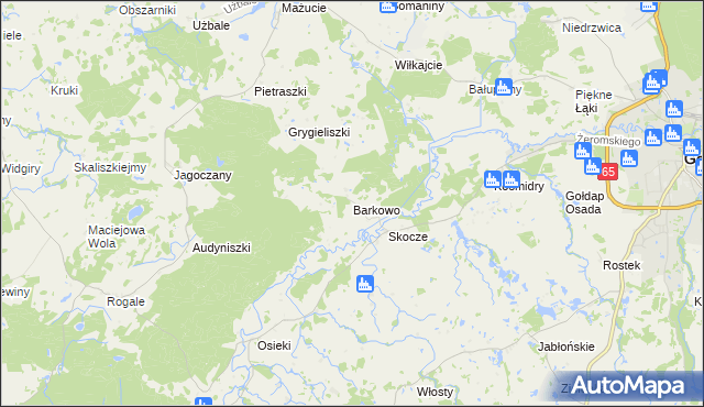 mapa Barkowo gmina Gołdap, Barkowo gmina Gołdap na mapie Targeo