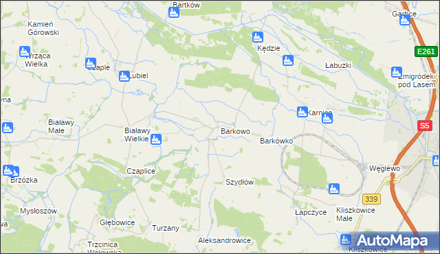 mapa Barkowo gmina Żmigród, Barkowo gmina Żmigród na mapie Targeo