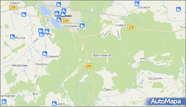 mapa Barnisławice, Barnisławice na mapie Targeo