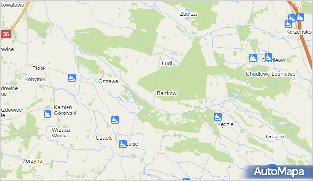 mapa Bartków gmina Wąsosz, Bartków gmina Wąsosz na mapie Targeo