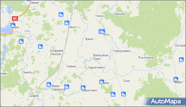 mapa Bartkowski Dwór, Bartkowski Dwór na mapie Targeo