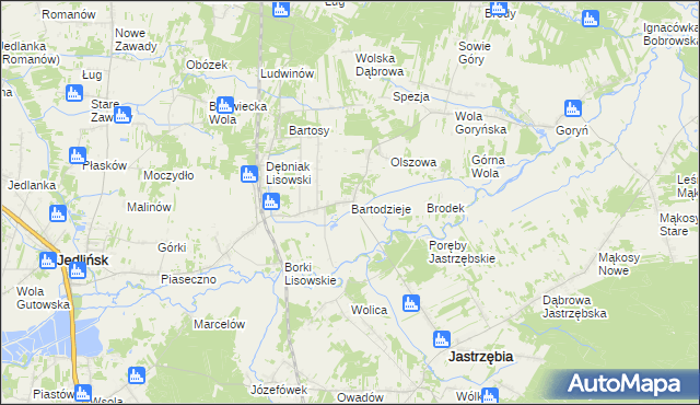 mapa Bartodzieje gmina Jastrzębia, Bartodzieje gmina Jastrzębia na mapie Targeo