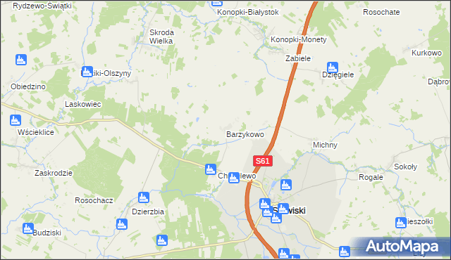 mapa Barzykowo, Barzykowo na mapie Targeo