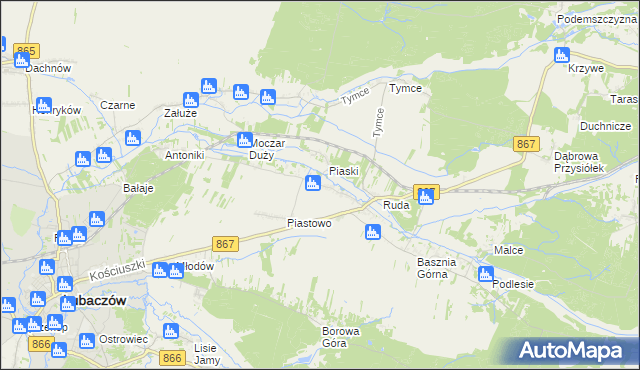 mapa Basznia Dolna, Basznia Dolna na mapie Targeo