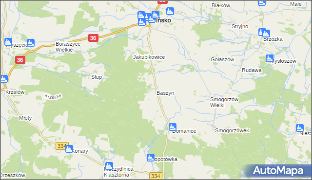 mapa Baszyn, Baszyn na mapie Targeo