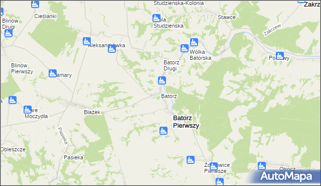 mapa Batorz, Batorz na mapie Targeo