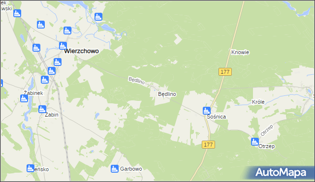 mapa Będlino, Będlino na mapie Targeo