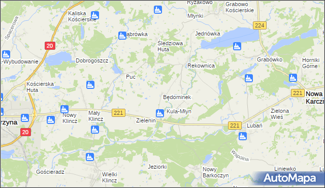 mapa Będominek, Będominek na mapie Targeo