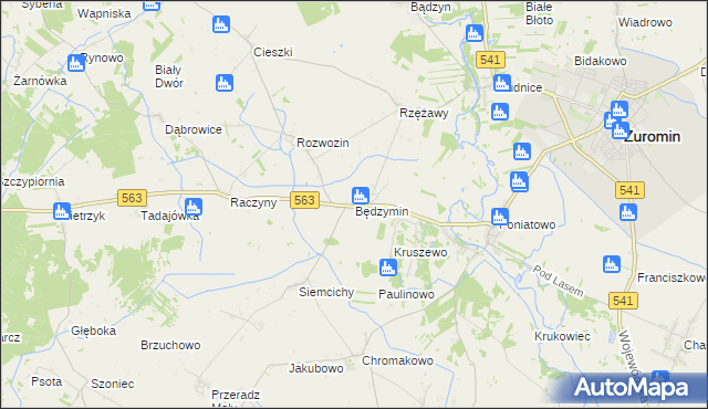 mapa Będzymin, Będzymin na mapie Targeo