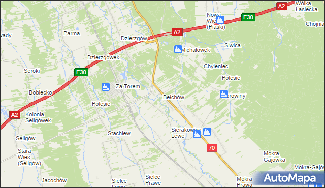 mapa Bełchów, Bełchów na mapie Targeo