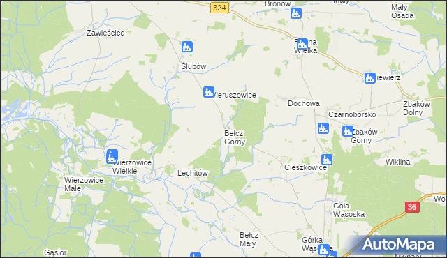 mapa Bełcz Górny, Bełcz Górny na mapie Targeo