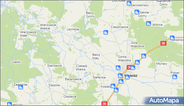 mapa Bełcz Mały, Bełcz Mały na mapie Targeo