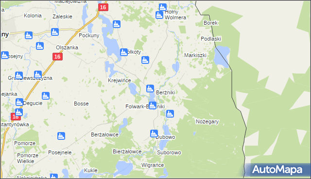 mapa Berżniki, Berżniki na mapie Targeo