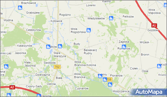 mapa Besiekierz Rudny, Besiekierz Rudny na mapie Targeo