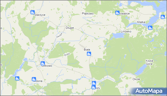 mapa Biała gmina Dobrzany, Biała gmina Dobrzany na mapie Targeo