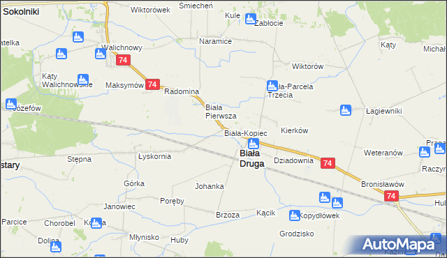 mapa Biała-Kopiec, Biała-Kopiec na mapie Targeo