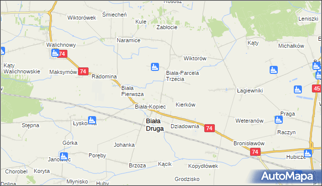 mapa Biała-Parcela, Biała-Parcela na mapie Targeo
