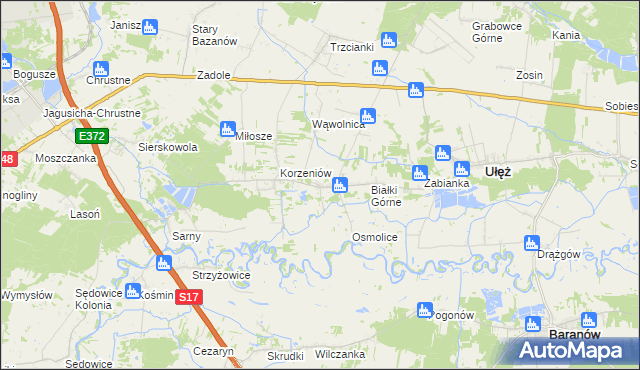 mapa Białki Dolne, Białki Dolne na mapie Targeo