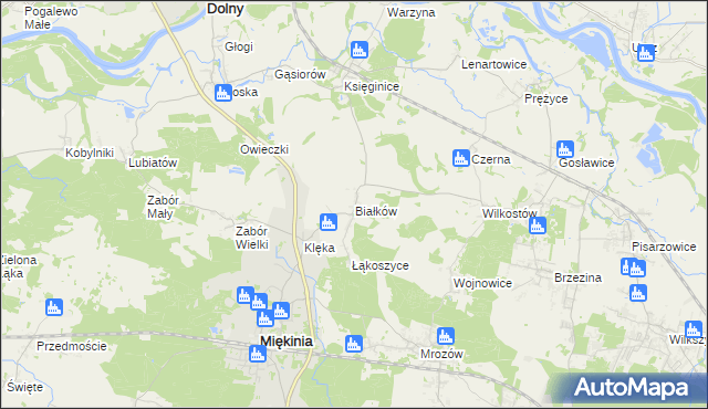 mapa Białków gmina Miękinia, Białków gmina Miękinia na mapie Targeo