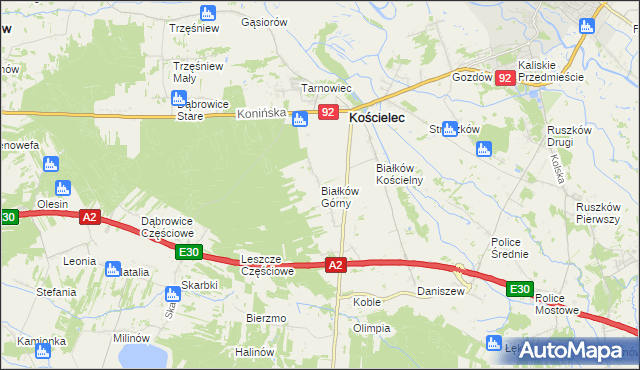 mapa Białków Górny, Białków Górny na mapie Targeo