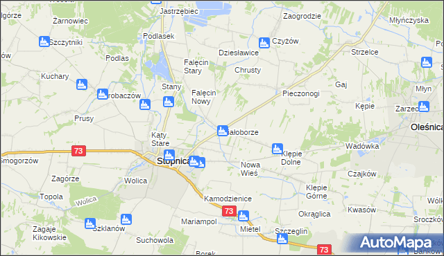 mapa Białoborze, Białoborze na mapie Targeo