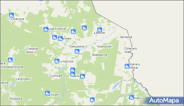 mapa Białogorce, Białogorce na mapie Targeo