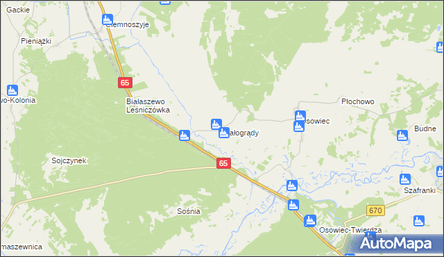 mapa Białogrądy, Białogrądy na mapie Targeo