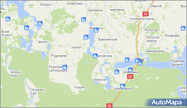 mapa Białorzeczka, Białorzeczka na mapie Targeo