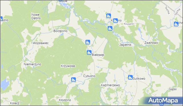 mapa Białowąs, Białowąs na mapie Targeo