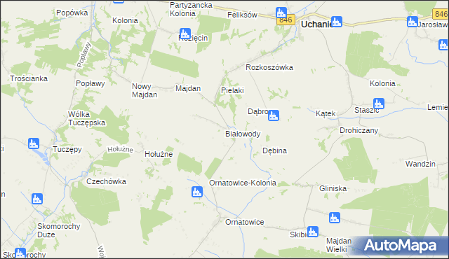 mapa Białowody, Białowody na mapie Targeo