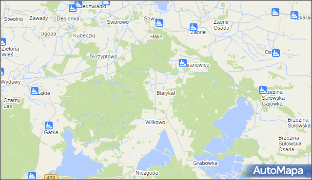 mapa Białykał, Białykał na mapie Targeo