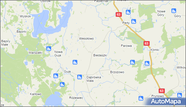 mapa Biedaszki gmina Węgorzewo, Biedaszki gmina Węgorzewo na mapie Targeo